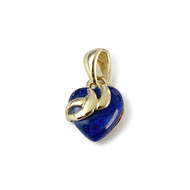 Pendentif coeur d'occasion or 750 jaune lapis lazuli
