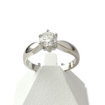 Solitaire d'occasion or 750 blanc diamant - vue 1