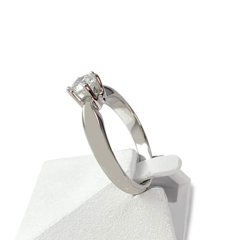Solitaire d'occasion or 750 blanc diamant - vue 2