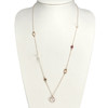 COLLIER d'occasion or 375 rose perles de cultures de Chine et pierres fines 61 cm - vue V2