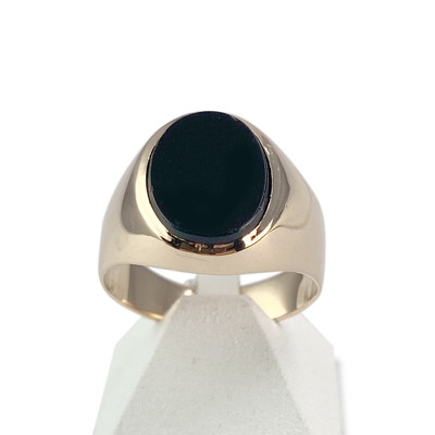 Chevalière d'occasion gold 750 yellow onyx