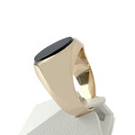 Tweedehands zegelring van 750 geelgoud met onyx - afbeelding 2