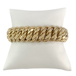Secondhand gold bracelet 750 yellow american mesh 19,5 cm - view 1