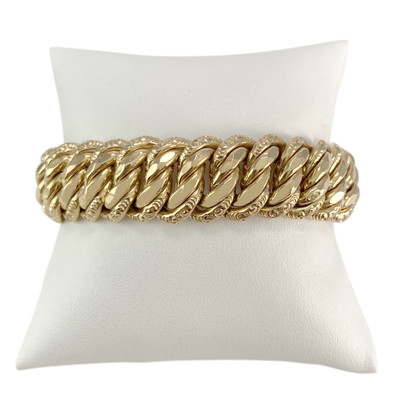 Secondhand gold bracelet 750 yellow american mesh 19,5 cm - view 1