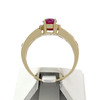 Bague d'occasion or 750 jaune rubis et diamants - vue V3