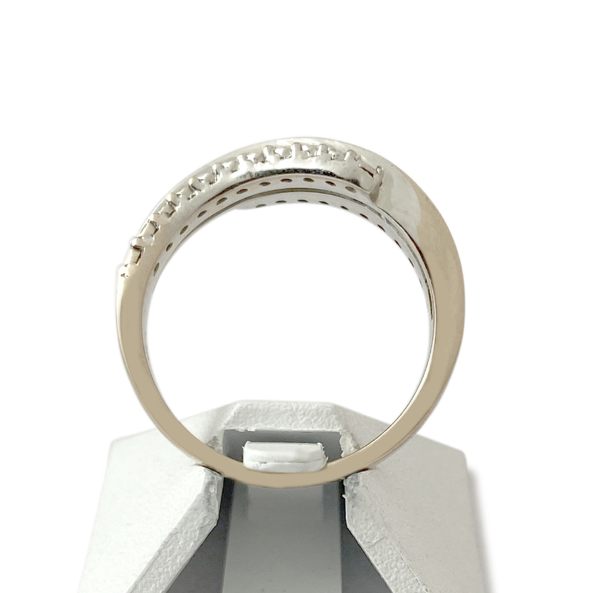 Bague d'occasion or 750 blanc diamants - vue 3