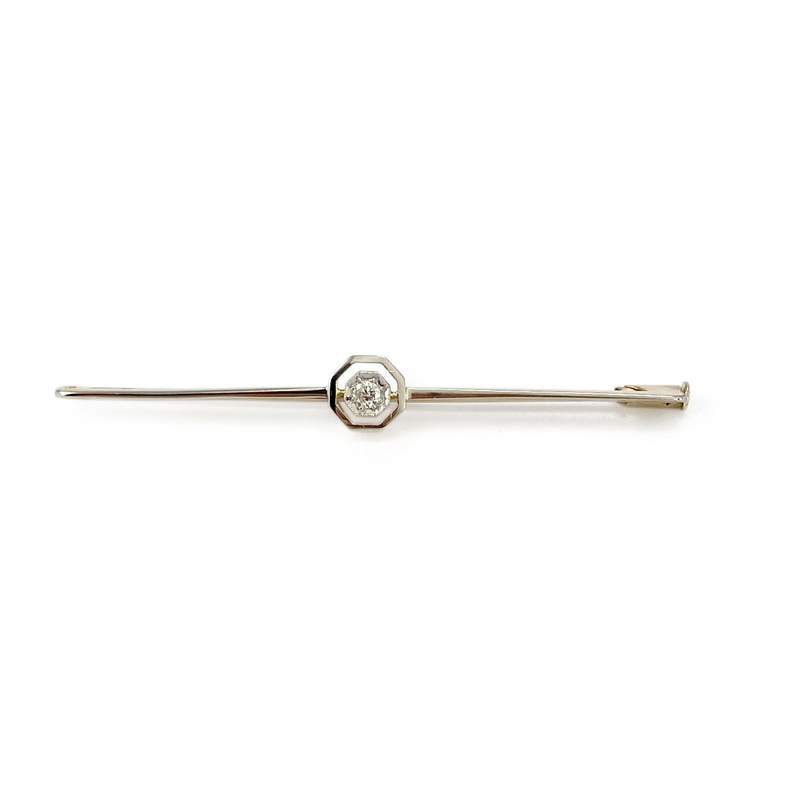 Broche d'occasion or 750 jaune et rhodié diamant - vue 1