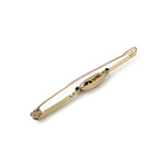 Broche d'occasion or 750 jaune et rhodié verres bleus - vue 3