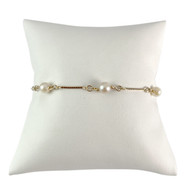 Bracelet d'occasion or 750 jaune perles de culture 18 cm
