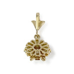 Second-hand pendant in 750 yellow gold with blue lacquer pearls - view 2
