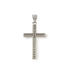 Pendentif croix d'occasion or 750 blanc diamants - vue V3