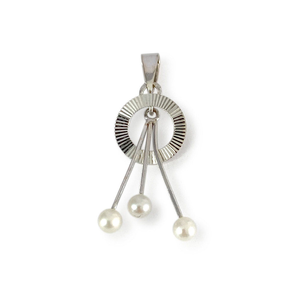 Pendentif d'occasion or 750 blanc perles de culture