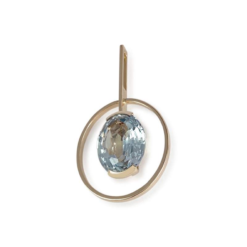 Pendentif d'occasion or 750 jaune spinelle synthétique - vue 1