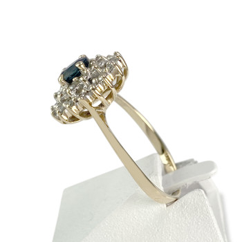 Bague d'occasion or 750 jaune saphir diamants