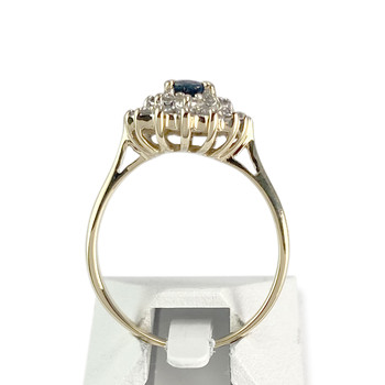 Bague d'occasion or 750 jaune saphir diamants