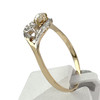 Bague d'occasion or 750 jaune et rhodié diamants perle fine - vue V2