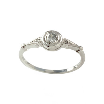 Second-hand gold ring 750 white diamonds