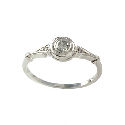 Bague d'occasion or 750 blanc diamants