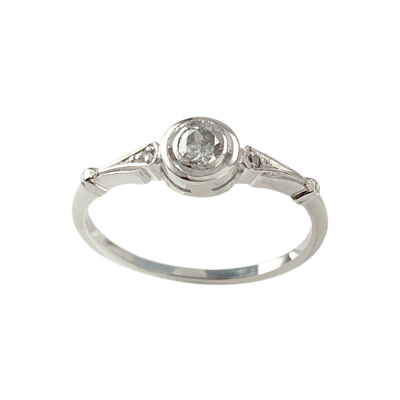 Bague d'occasion or 750 blanc diamants - vue 1