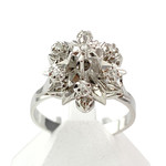 Bague d'occasion or 750 blanc diamants - vue 1