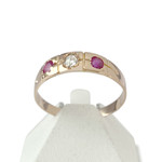 Bague d'occasion or 750 rose pierres blanches et roses - vue 1