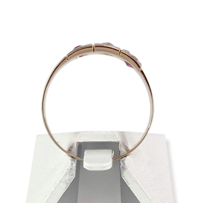 Bague d'occasion or 750 rose pierres blanches et roses - vue 3