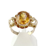 Bague d'occasion or 750 jaune corindon synthétique jaune - vue 1