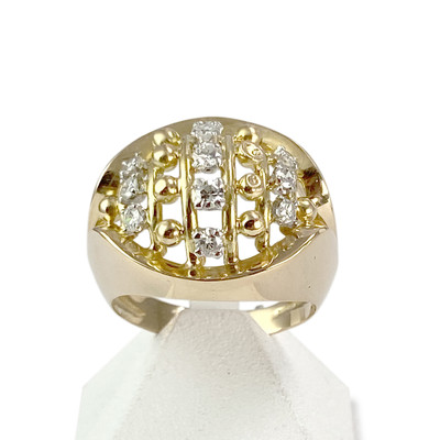 Bague d'occasion or 750 jaune diamants - vue 1