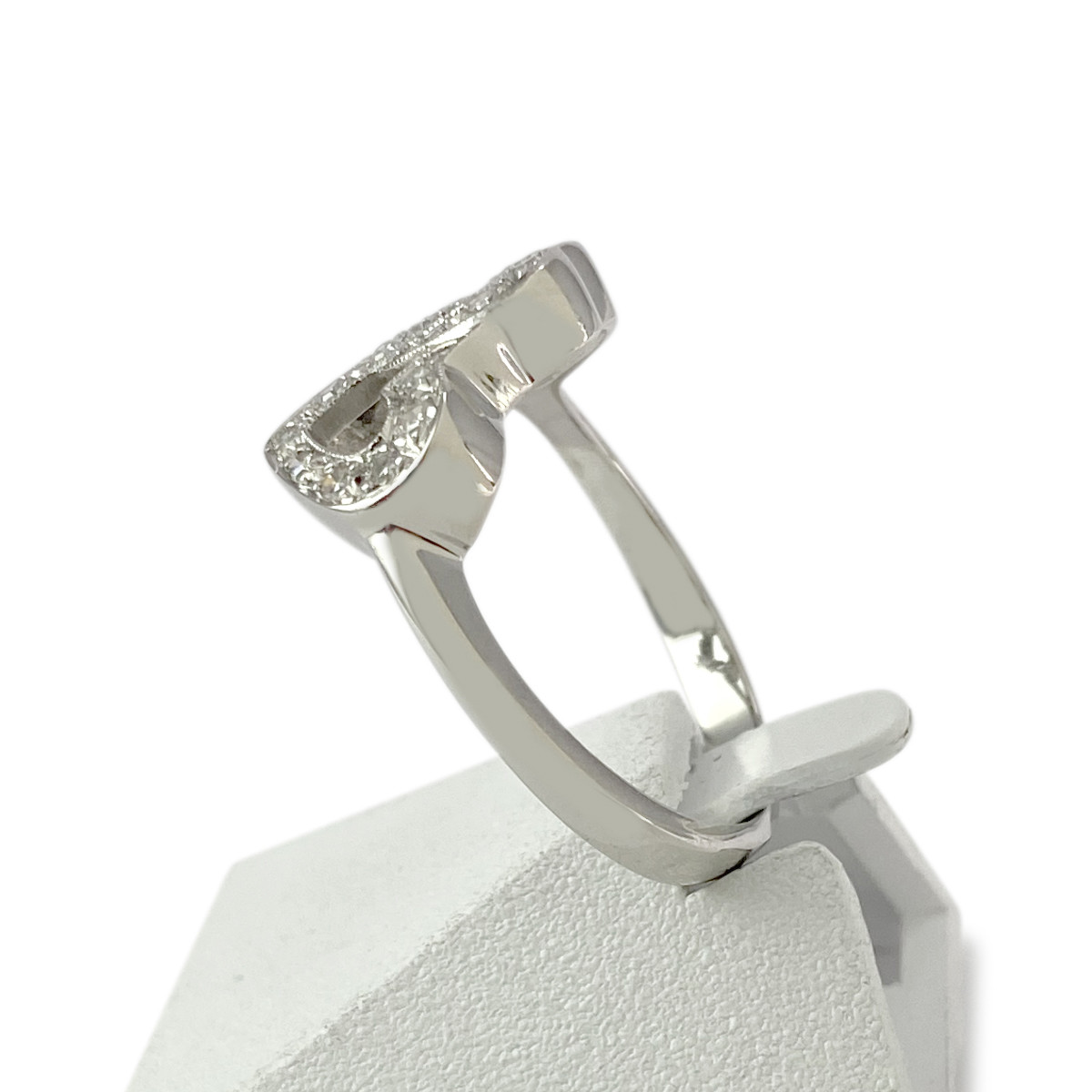 Bague d'occasion or 750 blanc diamants - vue 2