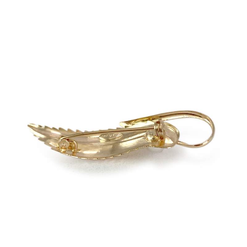 Tweedehands broche in goud 750 gele gekweekte parel - bekijk 3