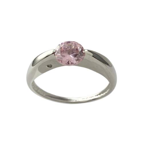 Tweedehands gouden 750 witte zirkonia ring