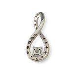 Pendentif d'occasion or 750 blanc diamants - vue 2