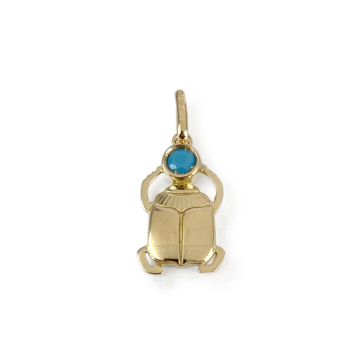 Pendentif d'occasion or 750 jaune turquoise reconstituée