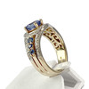 Bague d'occasion 2 ors 750 saphirs et diamants - vue V2