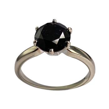 Bague d'occasion or 585 blanc diamant noir traité