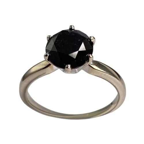 Bague d'occasion or 585 blanc diamant noir traité