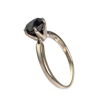 Bague d'occasion or 585 blanc diamant noir traité