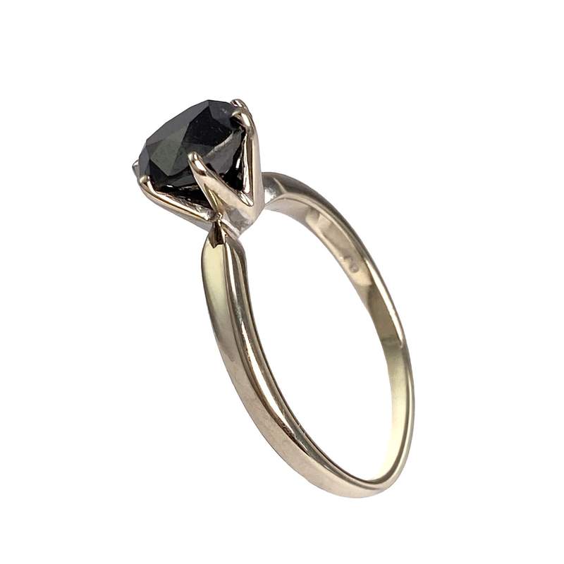 Bague d'occasion or 585 blanc diamant noir traité - vue 2