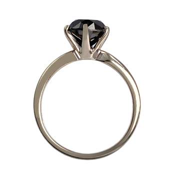 Bague d'occasion or 585 blanc diamant noir traité