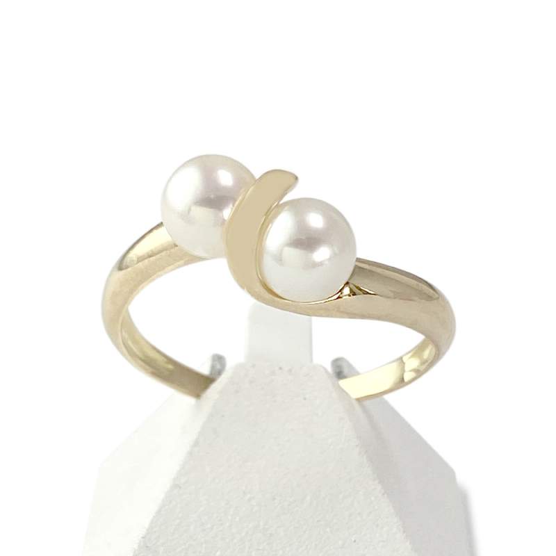 Bague d'occasion or 750 jaune perles de culture - vue 1