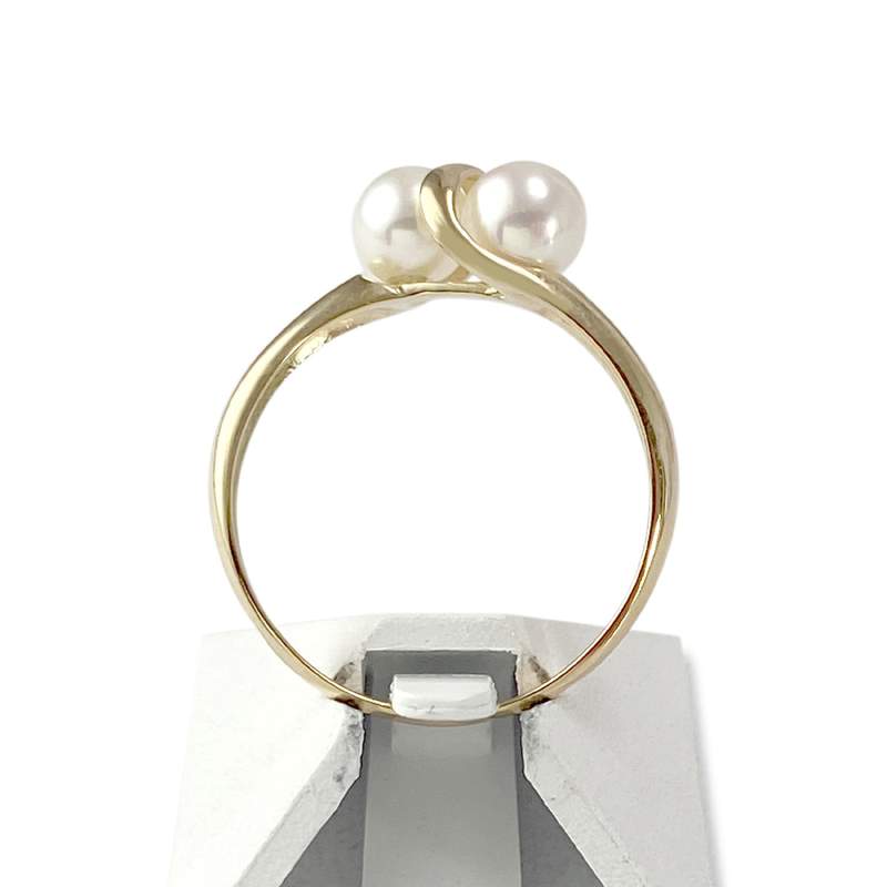 Bague d'occasion or 750 jaune perles de culture - vue 3