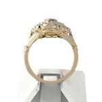 Bague d'occasion or 750 jaune et rhodié diamants saphirs - vue 3