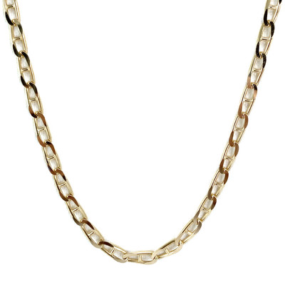 Pre-owned 750 yellow gold necklace with marine-style links, 70 cm - view 1