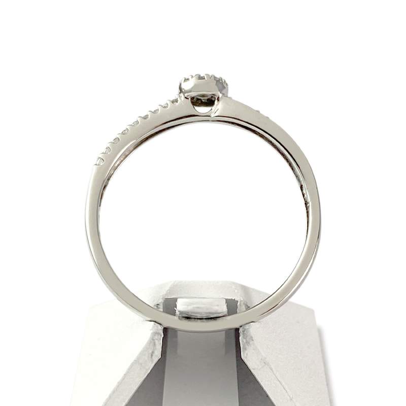 Second-hand gold ring 375 white diamonds and rubies - view 3