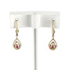 Boucles d'oreilles d'occasion or 750 2 tons rubis taille poire et diamants - vue V3