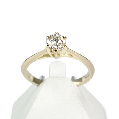 Solitaire d'occasion or 750 jaune diamant - vue 1