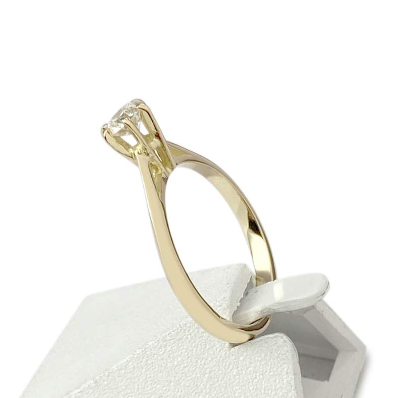 Solitaire d'occasion or 750 jaune diamant - vue 2