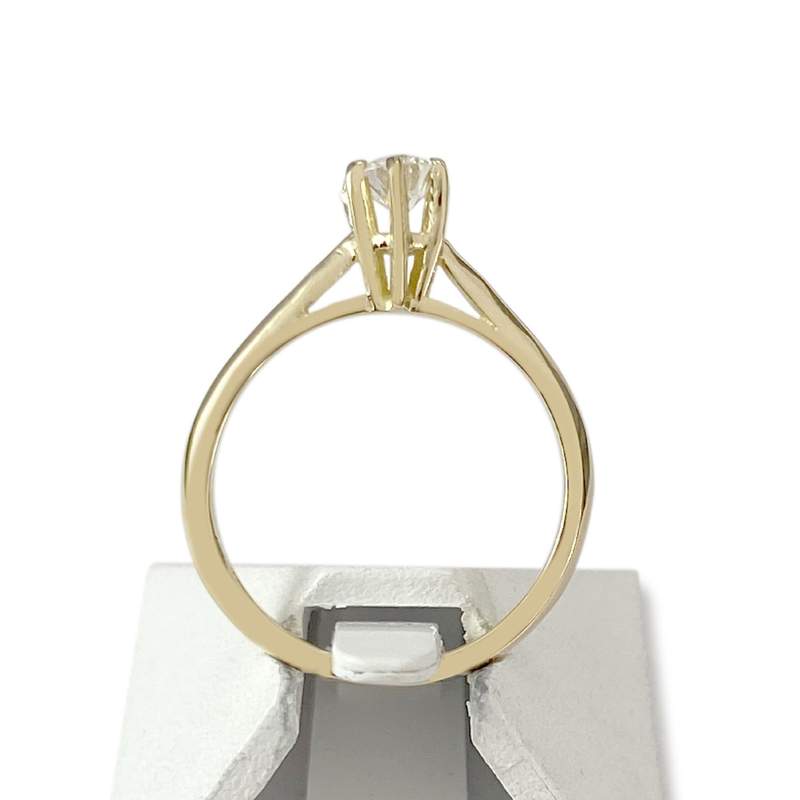 Solitaire d'occasion or 750 jaune diamant - vue 3