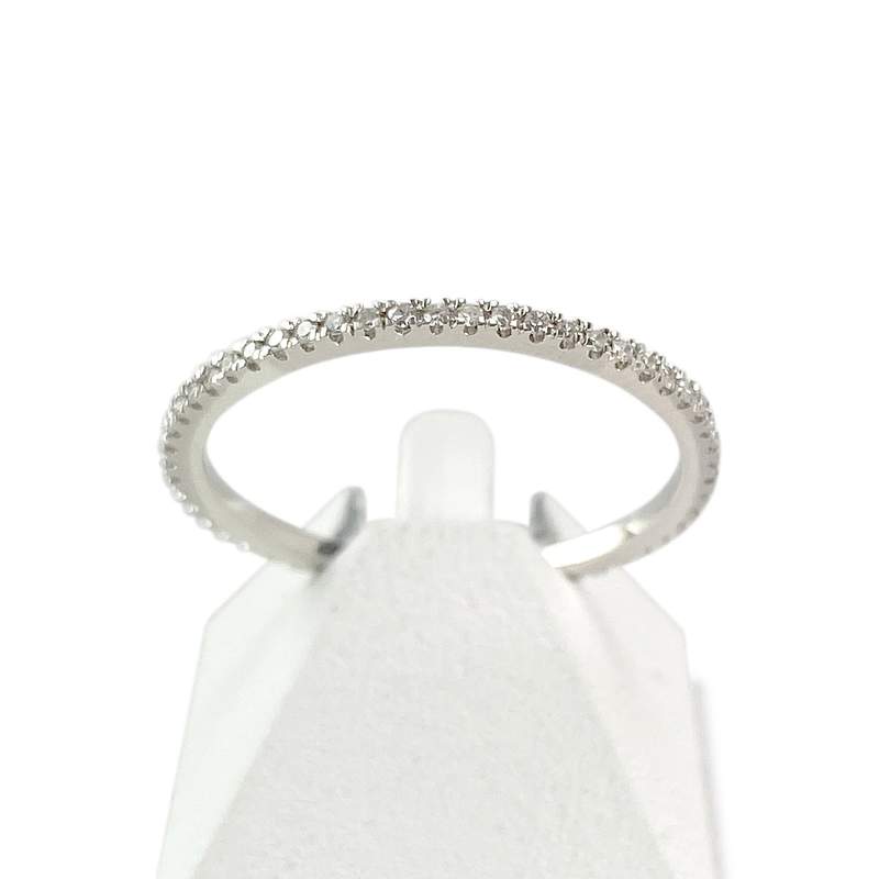 Bague d'occasion or 750 blanc diamants - vue 1