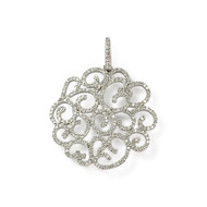 Pendentif d'occasion or 750 blanc diamants